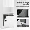 SoBuy BZR150-W Meuble Salle de Bain avec Panier à Linge Colonne Rangement 170 cm avec 2 Portes, Étagère Ouverte et Paniers Amovibles – Meuble de Rangement Compact pour Linge Sale, Blanc