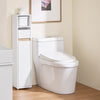 SoBuy BZR151-W Meuble de Salle de Bain pour Espaces Étroits - Armoire Meuble de Rangement Compact avec Étagère Réglable et Tiroir, pour Salle de Bain - Meuble Toilette en Bois, Blanc, 20x20x96 cm