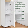 SoBuy BZR151-W Meuble de Salle de Bain pour Espaces Étroits - Armoire Meuble de Rangement Compact avec Étagère Réglable et Tiroir, pour Salle de Bain - Meuble Toilette en Bois, Blanc, 20x20x96 cm