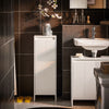 SoBuy BZR154-W Armoire à Linge Meuble Bas de Salle de Bain Corbeille à Linge Meuble de Rangement avec 1 Panier à Linge Amovible