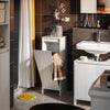 SoBuy BZR154-W Armoire à Linge Meuble Bas de Salle de Bain Corbeille à Linge Meuble de Rangement avec 1 Panier à Linge Amovible