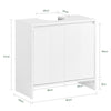 SoBuy BZR157-W Meuble sous Lavabo Salle de Bain Meuble de Rangement avec Étagères Ajustables, Résistant à l'Humidité, Idéal pour Petites Salles de Bain, Blanc, MDF 60x61x30cm