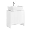 SoBuy BZR157-W Meuble sous Lavabo Salle de Bain Meuble de Rangement avec Étagères Ajustables, Résistant à l'Humidité, Idéal pour Petites Salles de Bain, Blanc, MDF 60x61x30cm