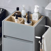 SoBuy BZR159-DG Armoire à Linge Meuble Bas de Salle de Bain Corbeille à Linge Meuble de Rangement