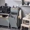 SoBuy BZR159-DG Armoire à Linge Meuble Bas de Salle de Bain Corbeille à Linge Meuble de Rangement