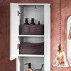 SoBuy BZR163-W Meuble Colonne, Armoire Haute de Salle de Bain Étroit avec 2 Portes Étagères Réglables