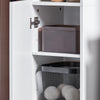 SoBuy BZR163-W Meuble Colonne, Armoire Haute de Salle de Bain Étroit avec 2 Portes Étagères Réglables
