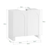 SoBuy BZR164-W Meuble sous-Lavabo, Meuble sous-Vasque à 2 étages réglable et 2 Portes de Salle de Bain
