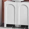 SoBuy BZR164-W Meuble sous-Lavabo, Meuble sous-Vasque à 2 étages réglable et 2 Portes de Salle de Bain