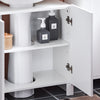 SoBuy BZR164-W Meuble sous-Lavabo, Meuble sous-Vasque à 2 étages réglable et 2 Portes de Salle de Bain