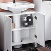 SoBuy BZR164-W Meuble sous-Lavabo, Meuble sous-Vasque à 2 étages réglable et 2 Portes de Salle de Bain