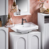 SoBuy BZR164-W Meuble sous-Lavabo, Meuble sous-Vasque à 2 étages réglable et 2 Portes de Salle de Bain