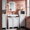 SoBuy BZR164-W Meuble sous-Lavabo, Meuble sous-Vasque à 2 étages réglable et 2 Portes de Salle de Bain