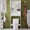 SoBuy BZR165-W Meuble Salle de Bain Colonne Rangement WC Armoire Salle de Bain avec Portes et Étagères 3 Niveaux Réglables Meuble Rangement au-Dessus de WC ou Machine à Laver Blanc 65x182x20cm