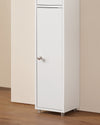 SoBuy BZR167-GW Meuble Colonne Salle de Bain, Armoire de Rangement Placard de Rangement Étroite, 1 Tiroir, 2 Portes et 5 Compartiments Ouverts, Étagères Réglables, Blanc Brillant, 20x20x180 cm