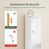 SoBuy BZR167-GW Meuble Colonne Salle de Bain, Armoire de Rangement Placard de Rangement Étroite, 1 Tiroir, 2 Portes et 5 Compartiments Ouverts, Étagères Réglables, Blanc Brillant, 20x20x180 cm