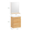 SoBuy BZR169-SET Meuble Suspendu pour Lavabo avec Miroir Meuble sous Vasque avec Miroir Ensemble de Lavabo en céramique avec Miroir