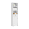 SoBuy BZR17-W Colonne Salle de Bain Meuble Salle de Bain Rangement avec Armoire et 3 Étagères Ouvertes, Petit Meuble Compact avec 1 Tiroir pour WC, Chambre 40x161x35 cm