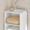 SoBuy BZR17-W Colonne Salle de Bain Meuble Salle de Bain Rangement avec Armoire et 3 Étagères Ouvertes, Petit Meuble Compact avec 1 Tiroir pour WC, Chambre 40x161x35 cm