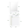 SoBuy BZR170-SET Meuble Suspendu pour Lavabo avec Miroir Meuble sous Vasque avec Miroir Ensemble de Lavabo en céramique