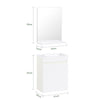 SoBuy BZR170-SET Meuble Suspendu pour Lavabo avec Miroir Meuble sous Vasque avec Miroir Ensemble de Lavabo en céramique