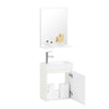 SoBuy BZR170-SET Meuble Suspendu pour Lavabo avec Miroir Meuble sous Vasque avec Miroir Ensemble de Lavabo en céramique