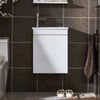 SoBuy BZR170-SET Meuble Suspendu pour Lavabo avec Miroir Meuble sous Vasque avec Miroir Ensemble de Lavabo en céramique
