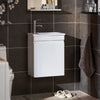 SoBuy BZR170-SET Meuble Suspendu pour Lavabo avec Miroir Meuble sous Vasque avec Miroir Ensemble de Lavabo en céramique
