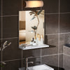 SoBuy BZR170-SET Meuble Suspendu pour Lavabo avec Miroir Meuble sous Vasque avec Miroir Ensemble de Lavabo en céramique