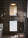 SoBuy BZR170-SET Meuble Suspendu pour Lavabo avec Miroir Meuble sous Vasque avec Miroir Ensemble de Lavabo en céramique