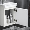 SoBuy BZR170-W Meuble Suspendu pour Lavabo Armoire de Salle de Bain avec Lavabo ,avec Vasque Ensemble de Lavabo en céramique