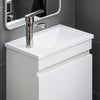 SoBuy BZR170-W Meuble Suspendu pour Lavabo Armoire de Salle de Bain avec Lavabo ,avec Vasque Ensemble de Lavabo en céramique