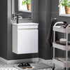 SoBuy BZR170-W Meuble Suspendu pour Lavabo Armoire de Salle de Bain avec Lavabo ,avec Vasque Ensemble de Lavabo en céramique