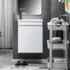 SoBuy BZR170-W Meuble Suspendu pour Lavabo Armoire de Salle de Bain avec Lavabo ,avec Vasque Ensemble de Lavabo en céramique