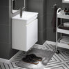 SoBuy BZR170-W Meuble Suspendu pour Lavabo Armoire de Salle de Bain avec Lavabo ,avec Vasque Ensemble de Lavabo en céramique