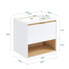 SoBuy BZR171-N Meuble Suspendu pour Lavabo Armoire avec Vasque Ensemble de Lavabo en céramique, 1 Tiroir et 1 Compartiment