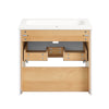 SoBuy BZR171-N Meuble Suspendu pour Lavabo Armoire avec Vasque Ensemble de Lavabo en céramique, 1 Tiroir et 1 Compartiment