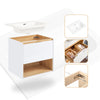 SoBuy BZR171-N Meuble Suspendu pour Lavabo Armoire avec Vasque Ensemble de Lavabo en céramique, 1 Tiroir et 1 Compartiment