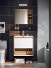 SoBuy BZR171-N Meuble Suspendu pour Lavabo Armoire avec Vasque Ensemble de Lavabo en céramique, 1 Tiroir et 1 Compartiment