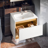 SoBuy BZR171-N Meuble Suspendu pour Lavabo Armoire avec Vasque Ensemble de Lavabo en céramique, 1 Tiroir et 1 Compartiment