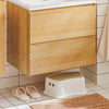 SoBuy BZR174-N Meuble Suspendu pour Lavabo Armoire de Salle de Bain avec Vasque Ensemble de Lavabo en céramique, 2 Tiroirs