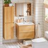 SoBuy BZR174-N Meuble Suspendu pour Lavabo Armoire de Salle de Bain avec Vasque Ensemble de Lavabo en céramique, 2 Tiroirs