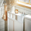 SoBuy BZR176-W Armoire Toilettes WC Support Papier Toilette, Armoire de Salle de Bain sur Roulettes, 2 Compartiments Ouverts