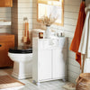 SoBuy BZR176-W Armoire Toilettes WC Support Papier Toilette, Armoire de Salle de Bain sur Roulettes, 2 Compartiments Ouverts