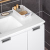 SoBuy BZR178-WN Meuble Suspendu pour Lavabo Armoire de Salle de Bain Vasque Ensemble de Lavabo en céramique, 1 Tiroir et 1 Porte