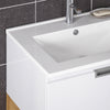 SoBuy BZR178-WN Meuble Suspendu pour Lavabo Armoire de Salle de Bain Vasque Ensemble de Lavabo en céramique, 1 Tiroir et 1 Porte