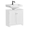 SoBuy BZR18-II-W Meuble sous-Lavabo, Meuble sous-Vasque, Meuble sous Evier Salle de Bain, avec 2Etagères et 2 Portes, Meuble de Rangement de Salle de Bain, Anti-Humidité, Blanc, L60xP30xH60cm