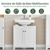 SoBuy BZR18-II-W Meuble sous-Lavabo, Meuble sous-Vasque, Meuble sous Evier Salle de Bain, avec 2Etagères et 2 Portes, Meuble de Rangement de Salle de Bain, Anti-Humidité, Blanc, L60xP30xH60cm