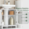 SoBuy BZR18-II-W Meuble sous-Lavabo, Meuble sous-Vasque, Meuble sous Evier Salle de Bain, avec 2Etagères et 2 Portes, Meuble de Rangement de Salle de Bain, Anti-Humidité, Blanc, L60xP30xH60cm