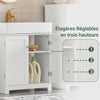 SoBuy BZR18-W Meuble sous lavabo Salle de Bain –Meuble sous Vasque avec Portes et étagère réglable – Meuble de Rangement de Salle de Bain Compact en MDF, Blanc, 60x60x29cm